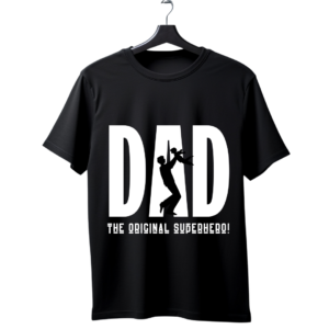 "DAD — The Original Superhero" Father & Child Silhouette T-Shirt — Perfect Dad Gift