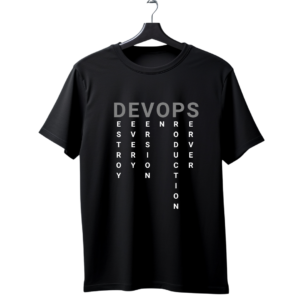 "DEVOPS" Acrostic Word Art T-Shirt | DevOps Engineer Tech Humor Tee