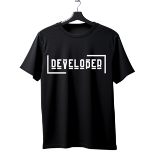 "Developer" Code Bracket Typography T-Shirt | Programmer Identity Tee
