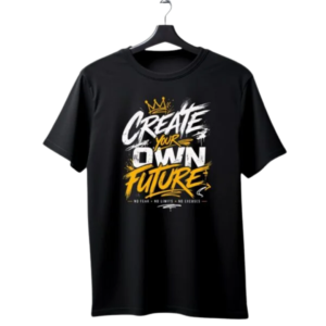 "Create Your Own Future" Crown Graffiti Graphic T-Shirt — No Fear No Limits