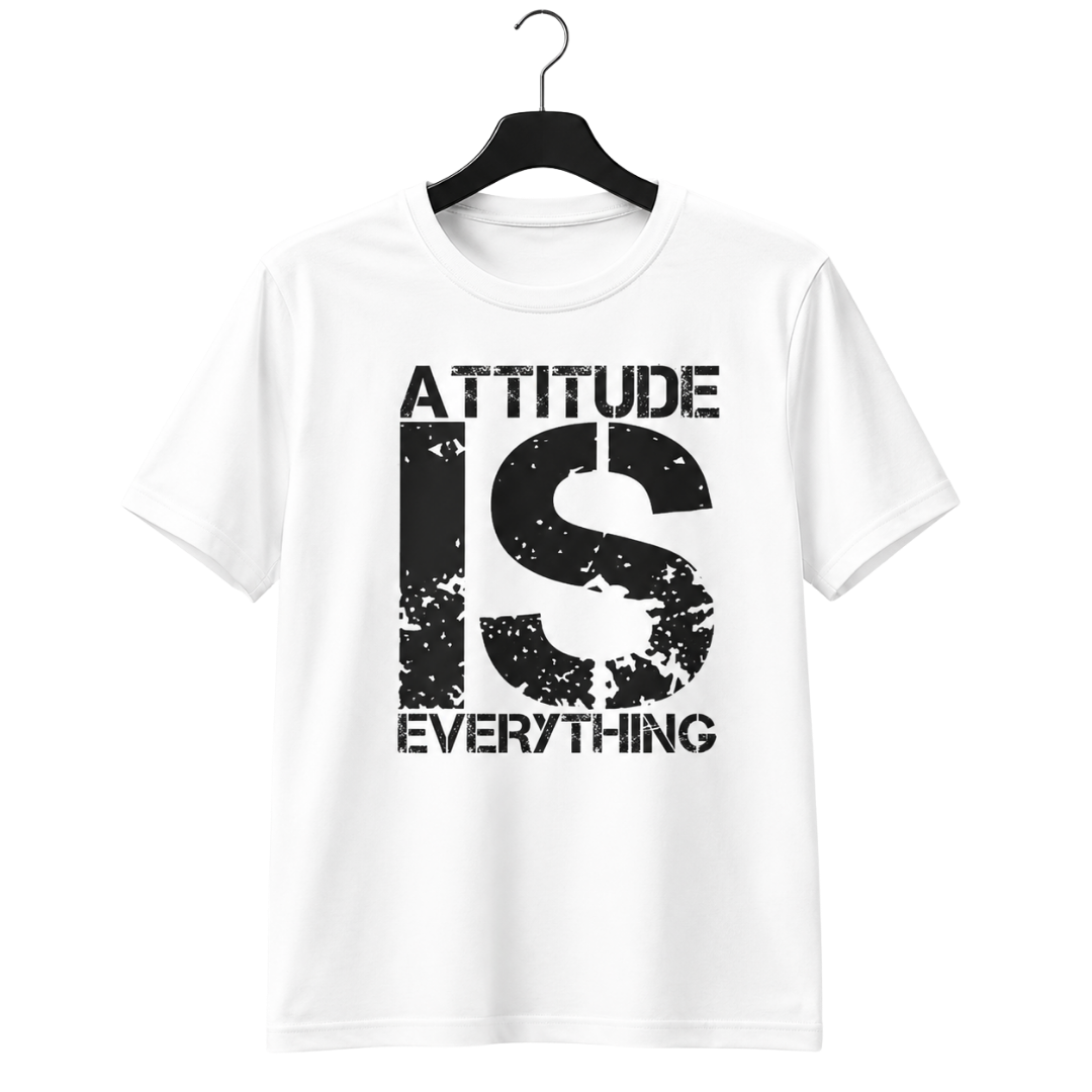 "Attitude Is Everything" Distressed Bold Graphic T-Shirt — Motivational Streetwear - Image 2