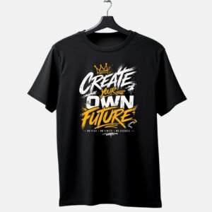 "Create Your Own Future" Crown Graffiti Graphic T-Shirt — No Fear No Limits